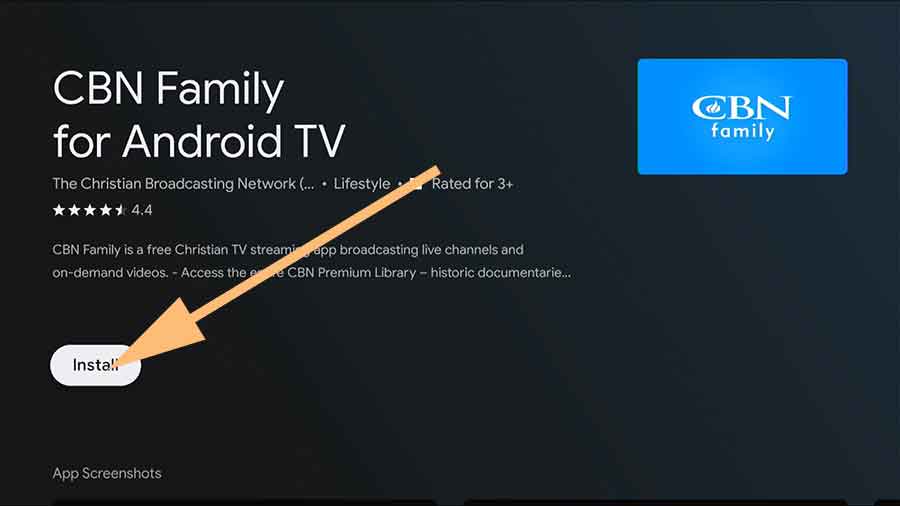 Install CBN Family app on android TV