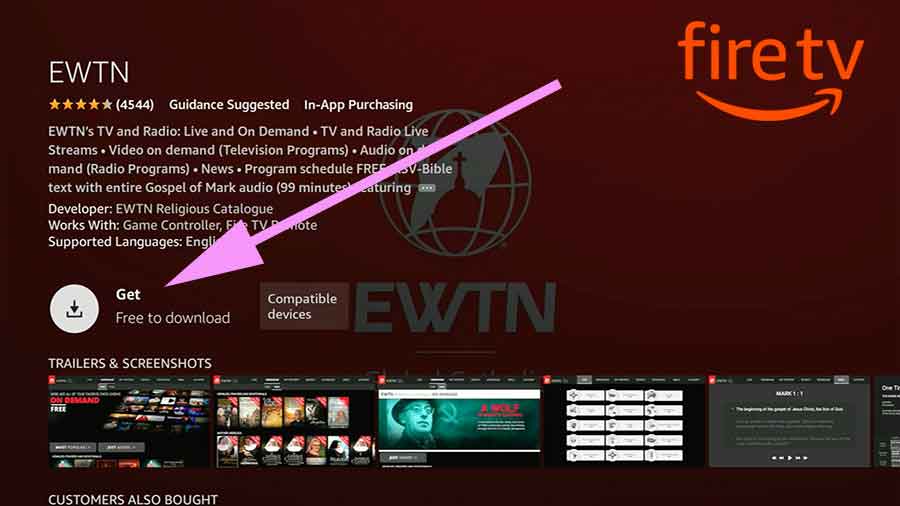 Install EWTN on Fire TV and Firestick