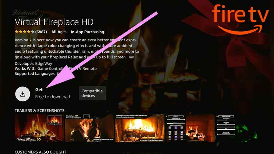 Install Fireplace app on Fire TV