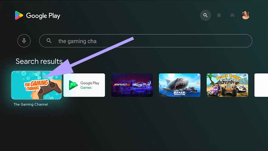 Install Gaming Channel on Android TV