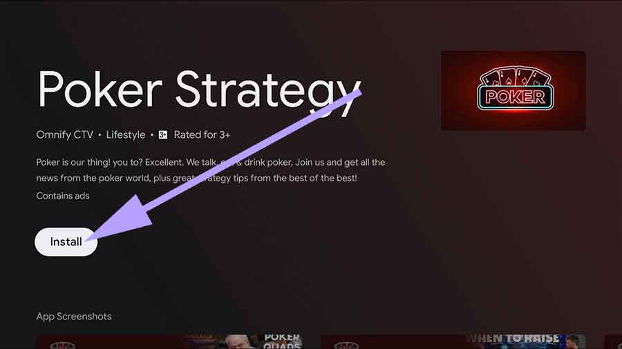 Install Poker Strategy on Android TV