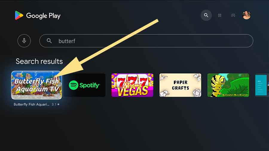 Install Butterfly Fish Aquarium on Android TV