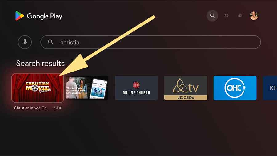 Install Christian Movie channel on Android TV