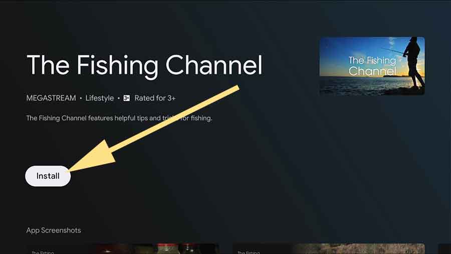 Install Fishing channel on Android TV