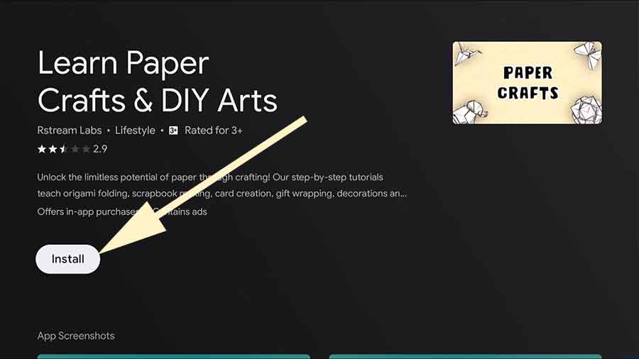 Install Paper crafts and DUY on Android TV