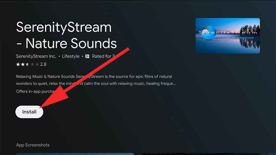 Install Nature Sounds app on Android TV