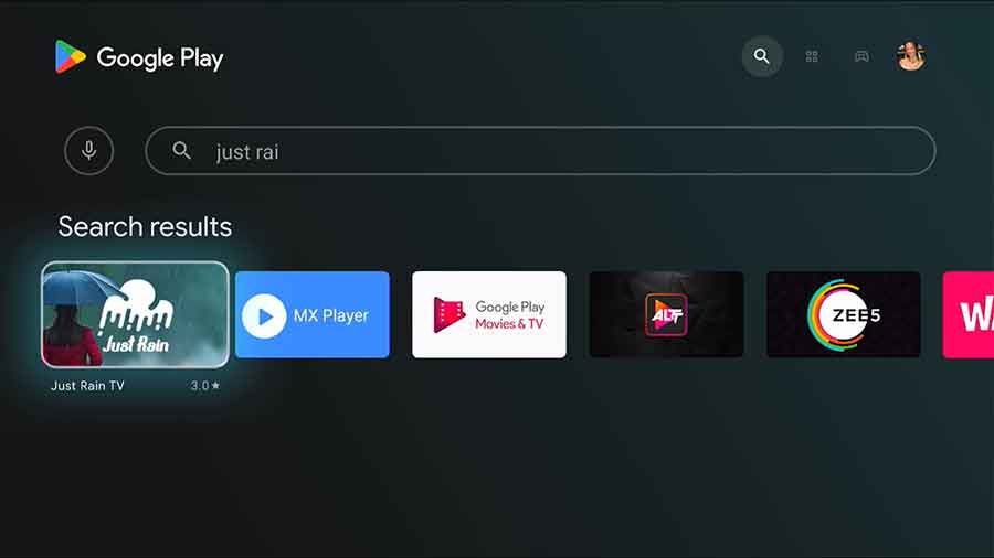 Install Rain Sounds and Videos app on Android TV and Google TV