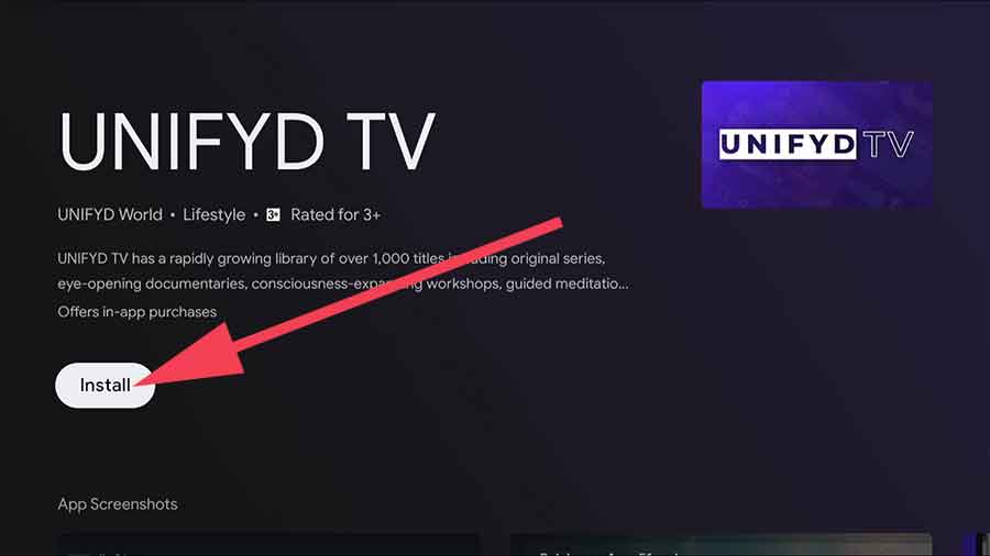 Install Unifyd TV on Google TV