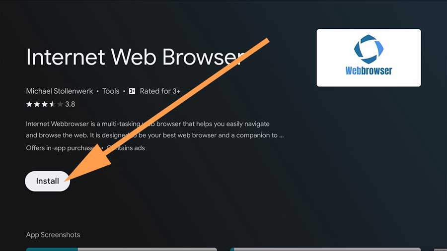 Install Internet Web browser Google TV