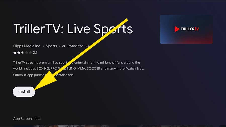 Install Live sports app on Google TV - Triller TV